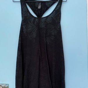 tropical print twist-back swimsuit cover up dress